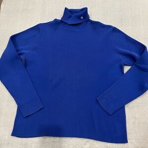[XL]VTG Lauren Ralph Lauren Blue Turtleneck Cotton Sweater Ribbed